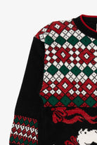 Vintage Black Holiday Time Dogs Ugly Christmas Pullover (1980s)