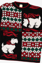 Vintage Black Holiday Time Dogs Ugly Christmas Pullover (1980s)