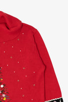 Vintage Red Victoria Jones Bejeweled Tree Ugly Christmas Pullover (1990s)