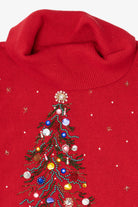 Vintage Red Victoria Jones Bejeweled Tree Ugly Christmas Pullover (1990s)