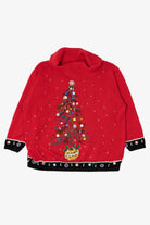 Vintage Red Victoria Jones Bejeweled Tree Ugly Christmas Pullover (1990s)