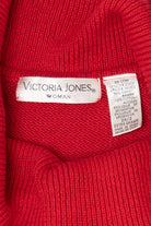 Vintage Red Victoria Jones Bejeweled Tree Ugly Christmas Pullover (1990s)
