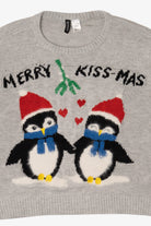 Gray Divided Penguins "Merry Kiss-Mas" Ugly Christmas Pullover (2020s)