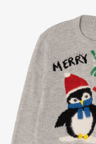 Gray Divided Penguins "Merry Kiss-Mas" Ugly Christmas Pullover (2020s)