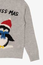Gray Divided Penguins "Merry Kiss-Mas" Ugly Christmas Pullover (2020s)