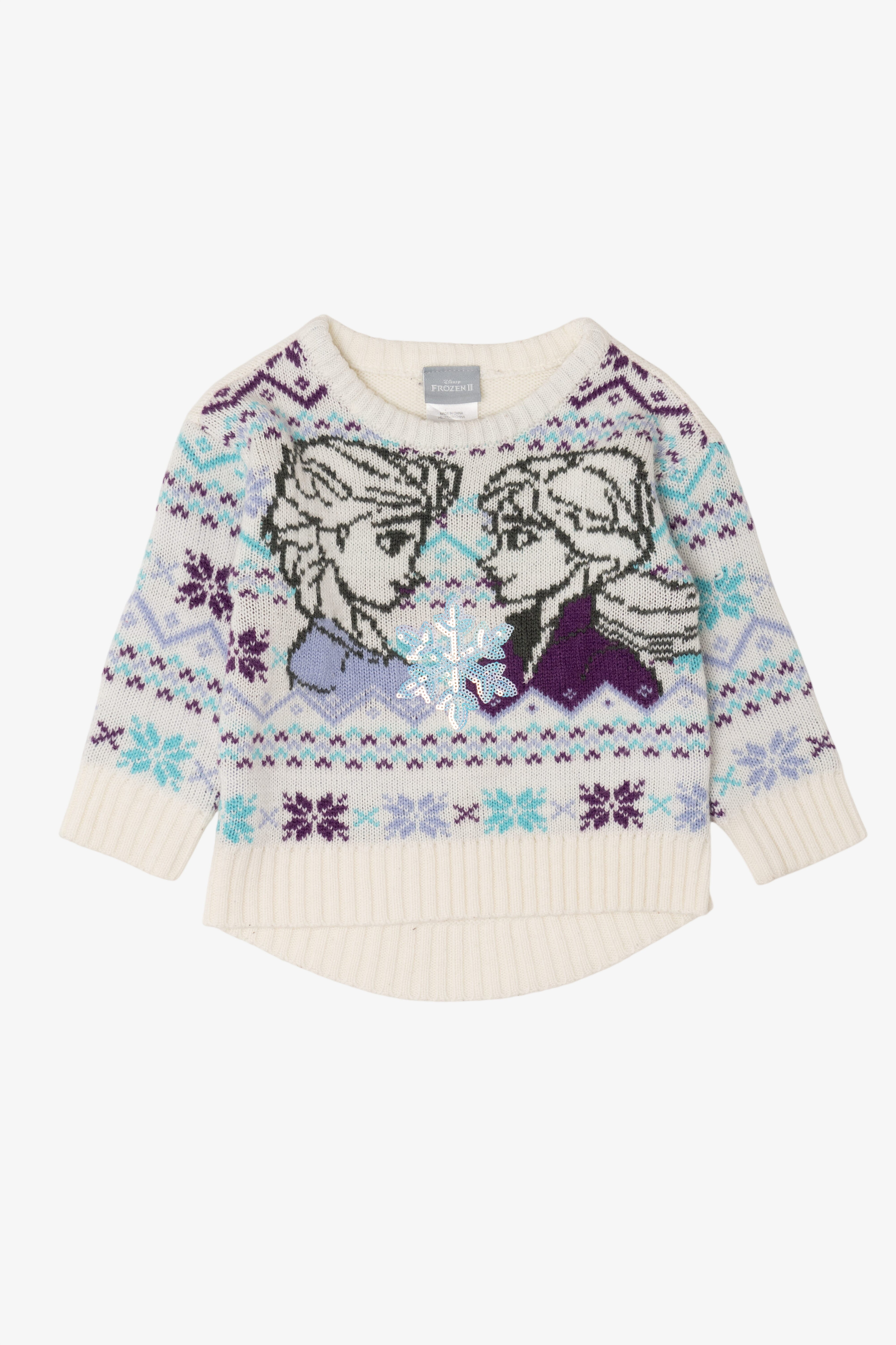 Kid Sized Disney Frozen 2 Elsa And Anna Ugly Christmas Sweater (2020s)