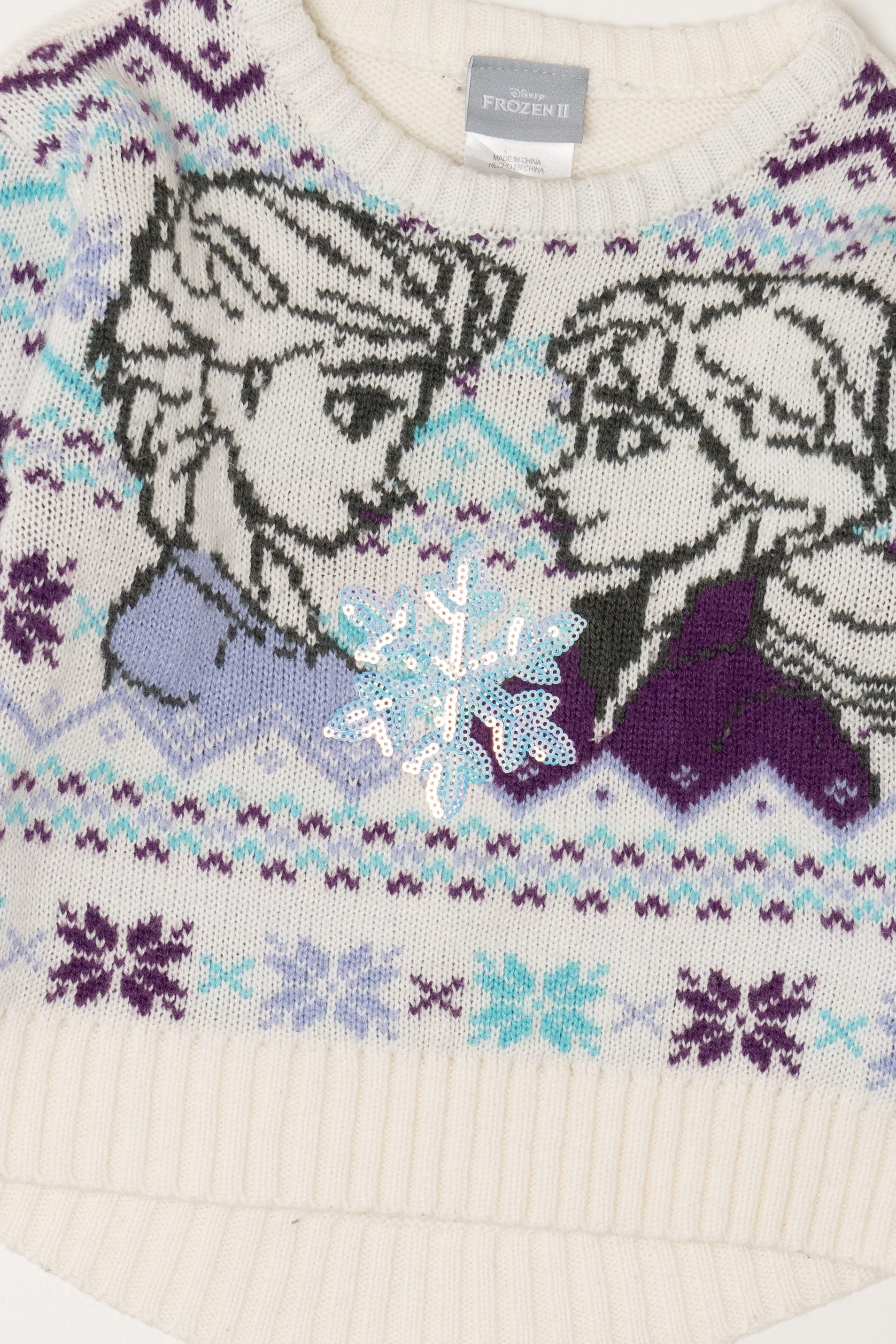 Kid Sized Disney Frozen 2 Elsa And Anna Ugly Christmas Sweater (2020s)
