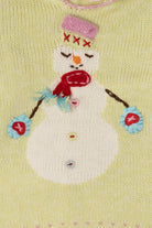 Vintage Kid Sized Light Green Nannettegirl Snowmen Ugly Christmas Sweater (sz 6) (1990s)