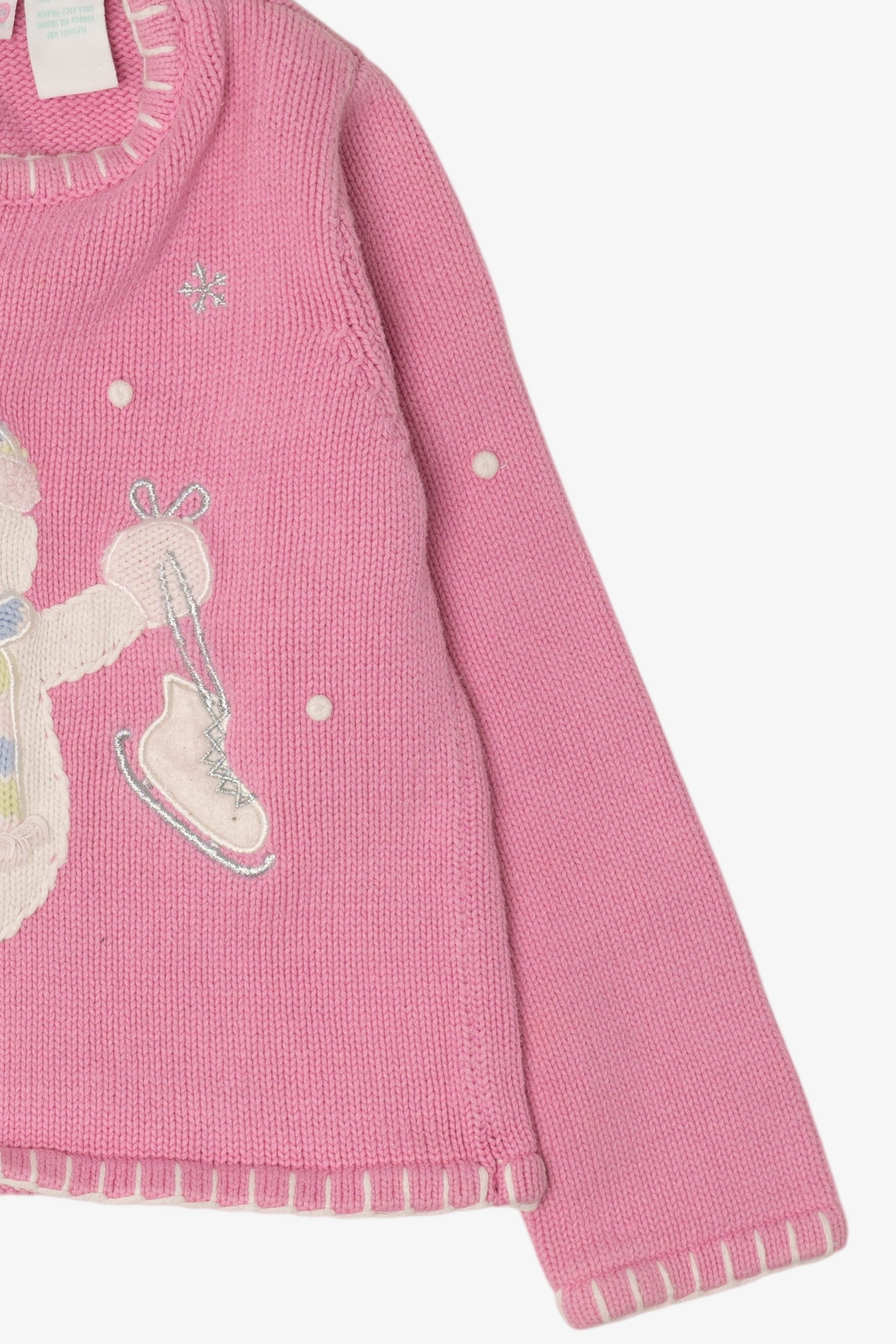 Vintage Kid Sized Pink Chelsea's Corners Snowmen Ugly Christmas Sweater (sz 5-6) (2000s)
