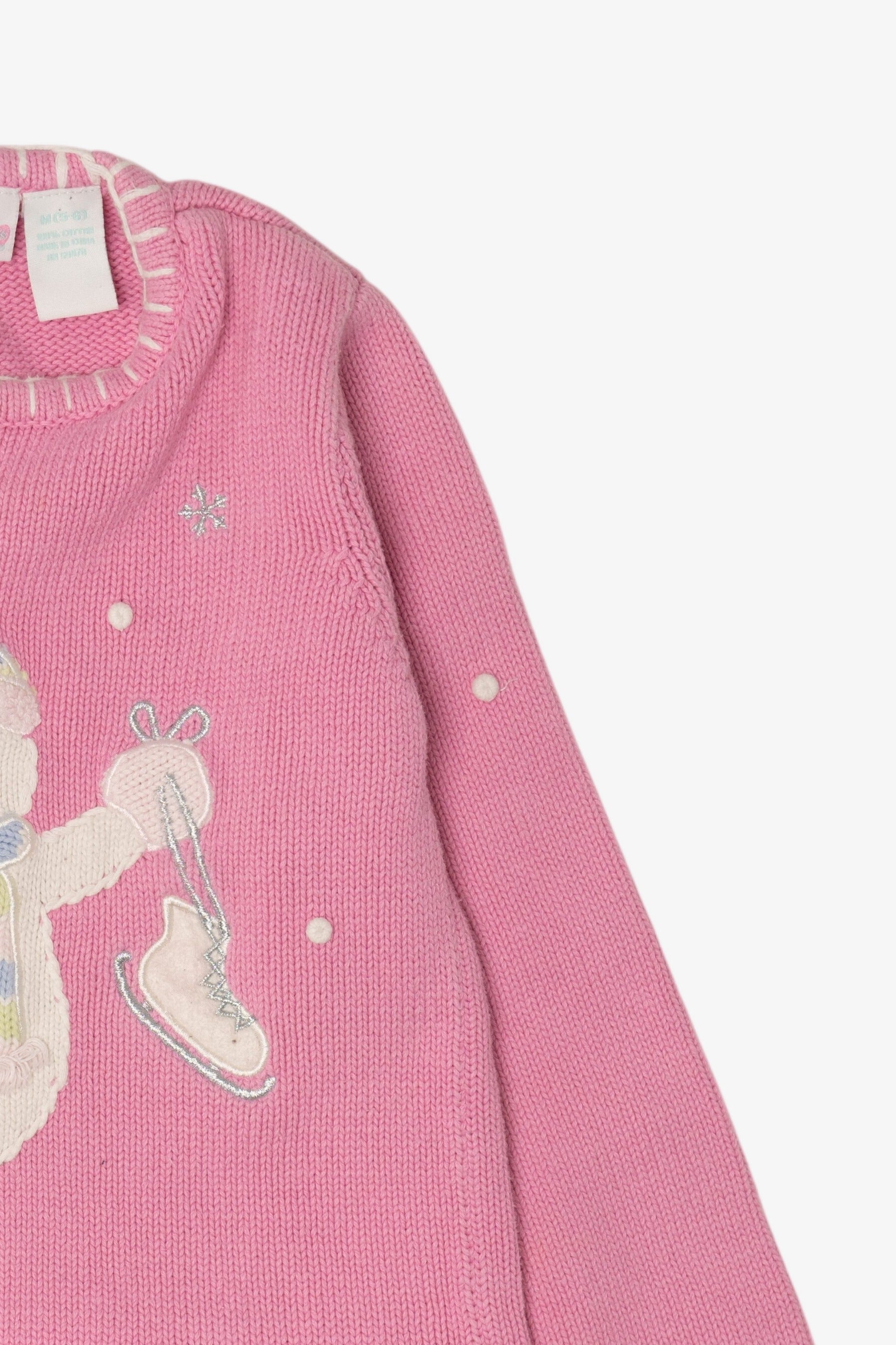 Vintage Kid Sized Pink Chelsea's Corners Snowmen Ugly Christmas Sweater (sz 5-6) (2000s)