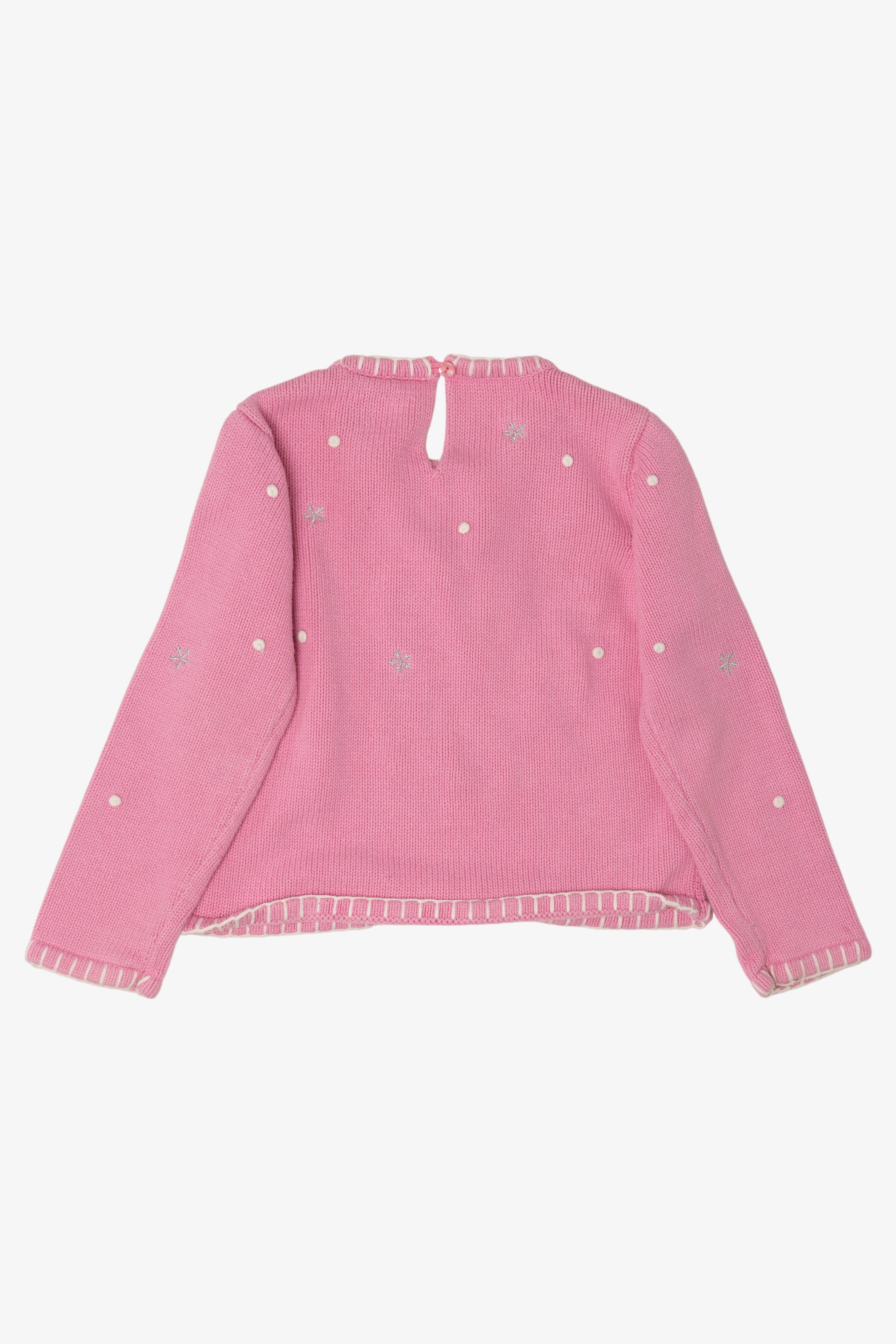 Vintage Kid Sized Pink Chelsea's Corners Snowmen Ugly Christmas Sweater (sz 5-6) (2000s)