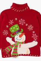 Vintage Kid Sized Red Heirloom Collectible Snowmen Ugly Christmas Pullover (sz 8/10) (2000s)