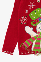 Vintage Kid Sized Red Heirloom Collectible Snowmen Ugly Christmas Pullover (sz 8/10) (2000s)