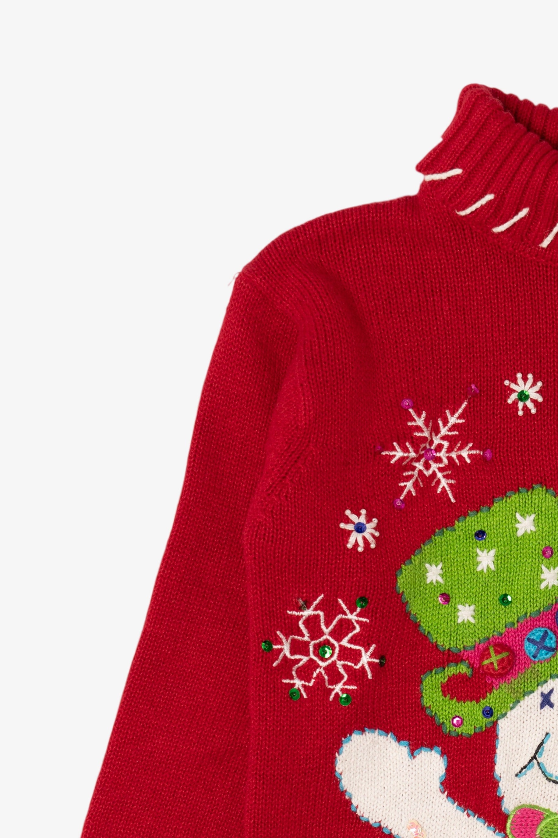 Vintage Kid Sized Red Heirloom Collectible Snowmen Ugly Christmas Pullover (sz 8/10) (2000s)