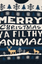 Navy Blue "Merry Christmas Ya Filthy Animal" Christmas Pullover (2020s)