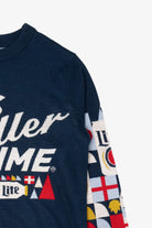Navy Blue Miller Lite "It's Miller Time" Ugly Christmas Pullover (2020s)