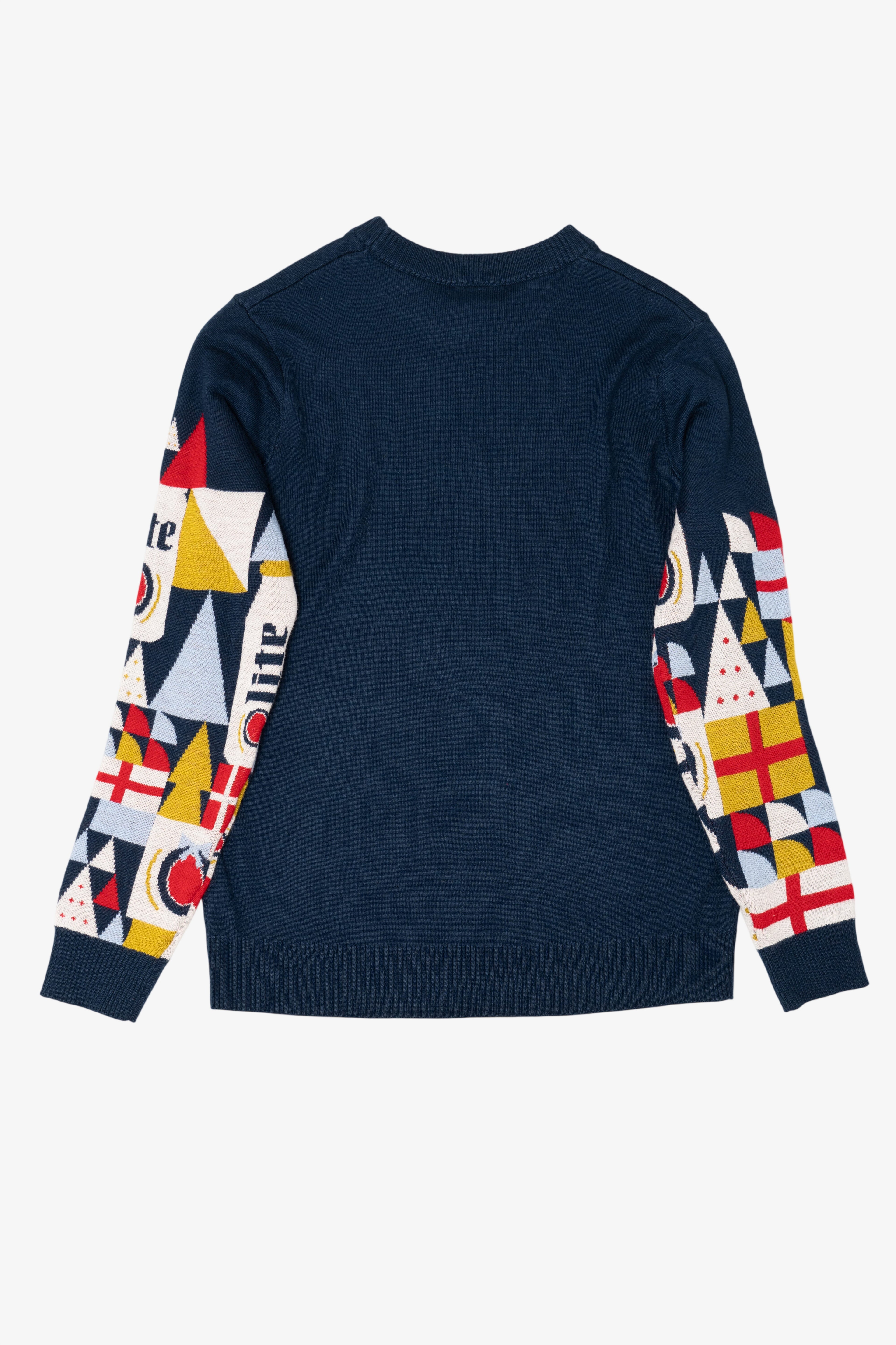 Navy Blue Miller Lite "It's Miller Time" Ugly Christmas Pullover (2020s)