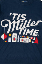 Navy Blue Miller Lite "It's Miller Time" Ugly Christmas Pullover (2020s)