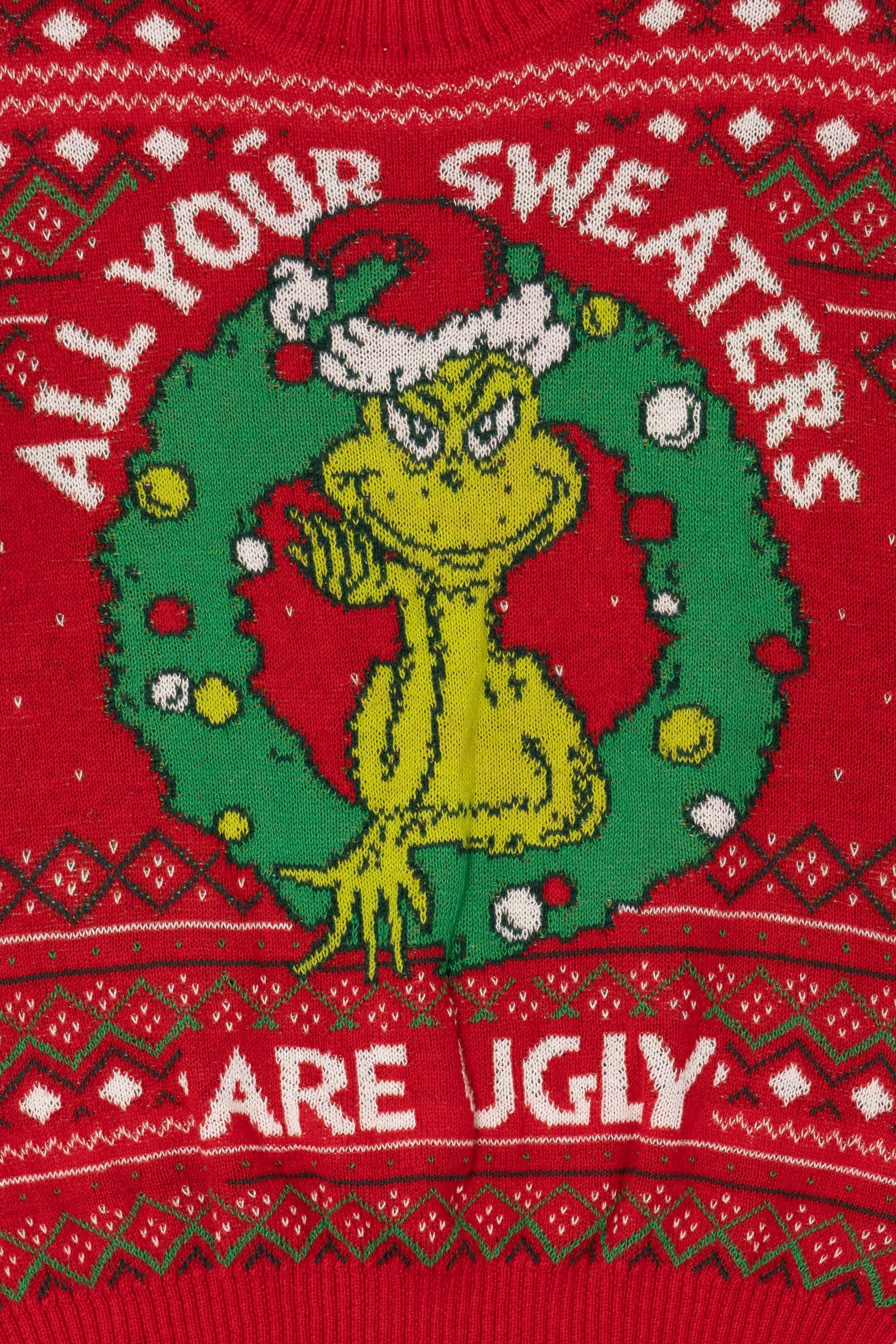 Red "All Your Sweaters Are Ugly" The Grinch Ugly Christmas Pullover (2020s)