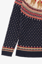 Vintage Navy Blue Christopher & Banks Llamas Fair Isle Christmas Pullover (2000s)
