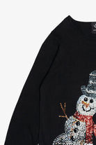 Vintage Michael Simon Sequin Snowman Lightweight Ugly Christmas Pullover (2000s)