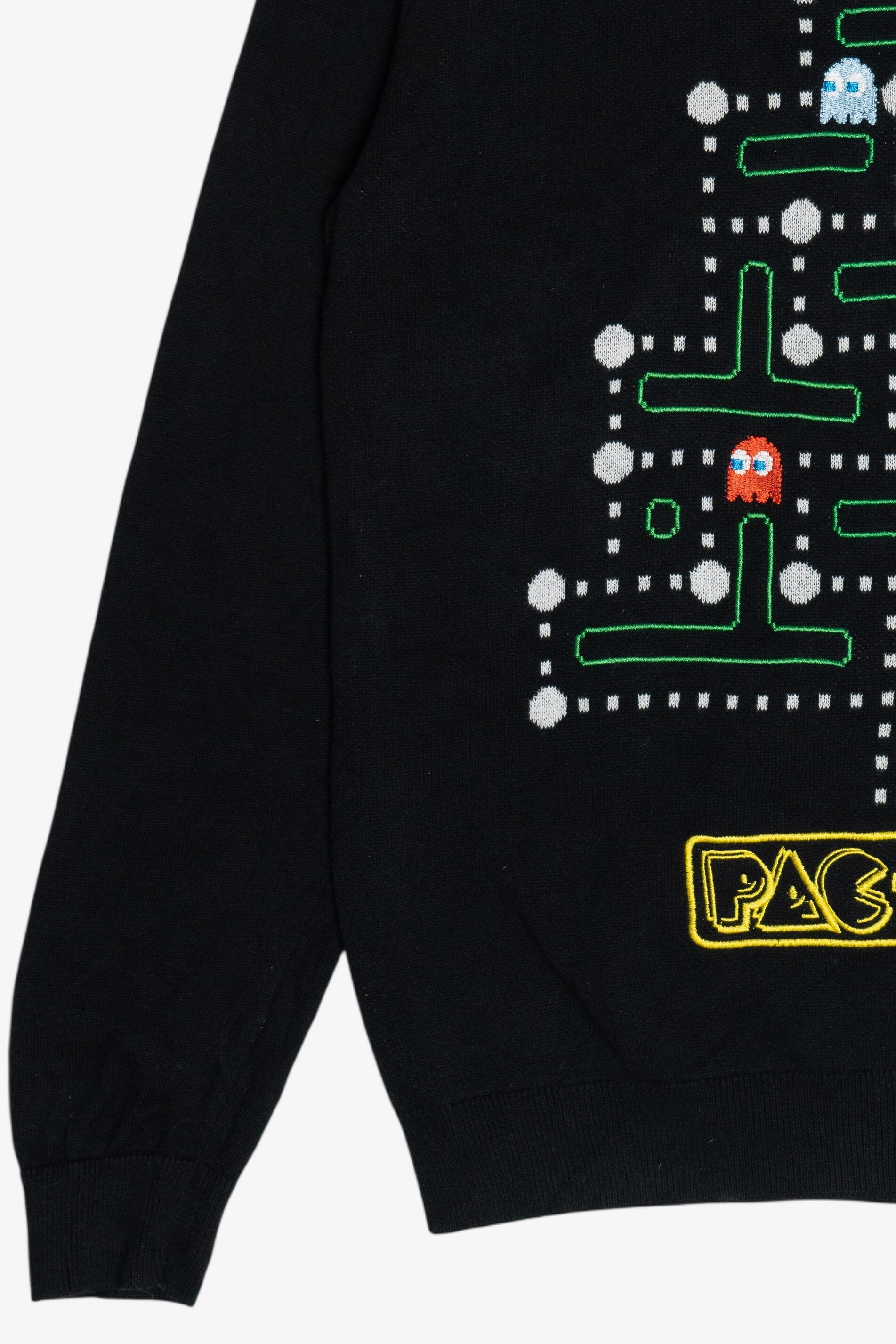 Pac-Man Christmas Tree Embroidered Ugly Christmas Sweater (2010s)