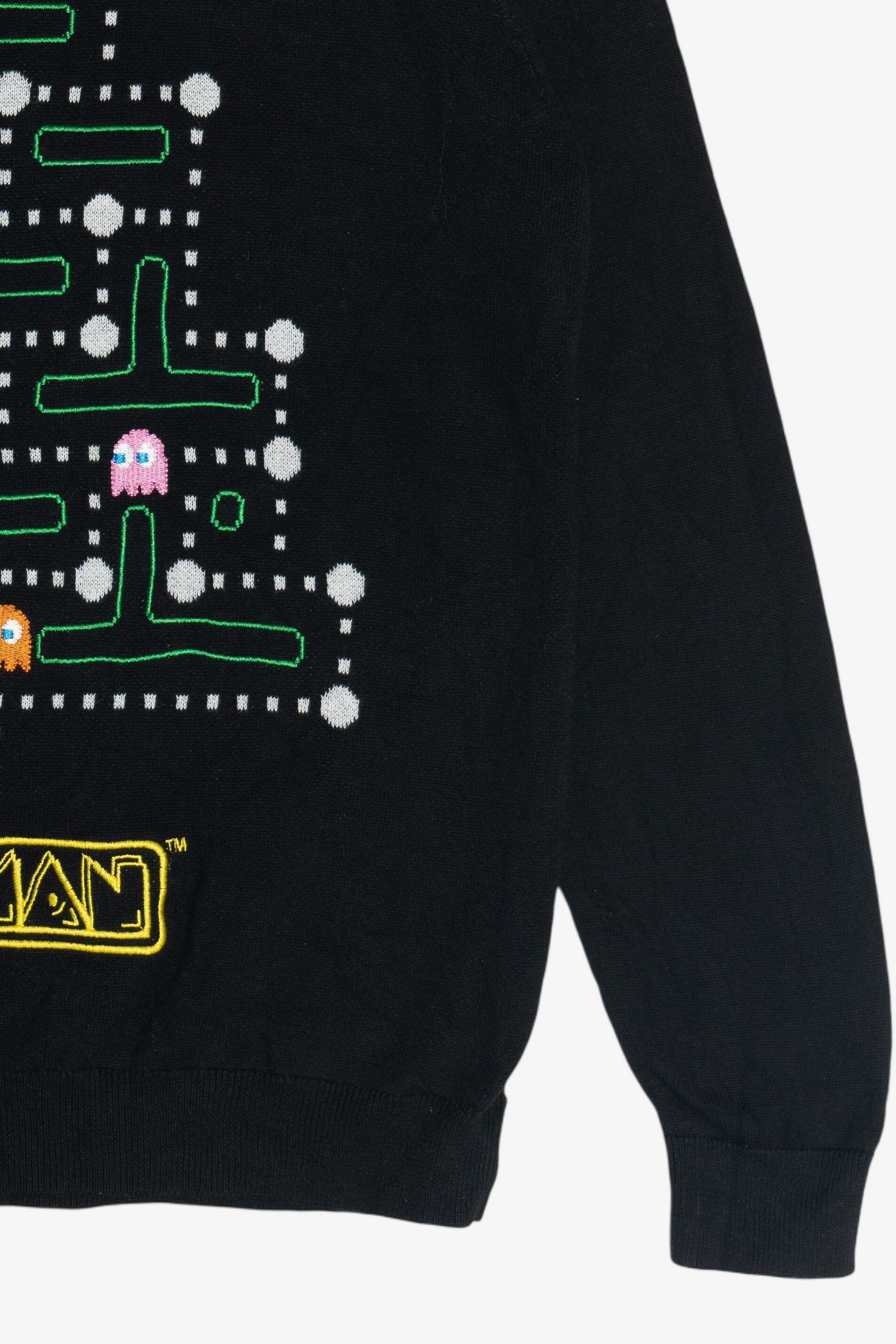 Pac-Man Christmas Tree Embroidered Ugly Christmas Sweater (2010s)