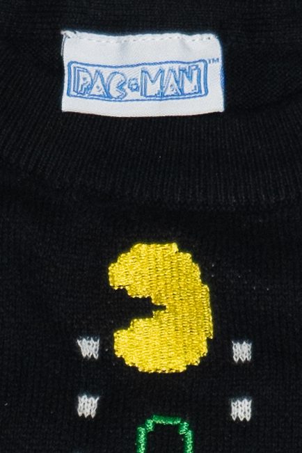 Pac-Man Christmas Tree Embroidered Ugly Christmas Sweater (2010s)