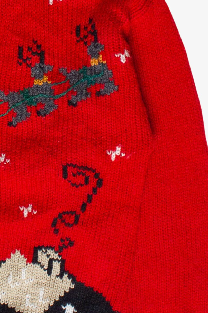 Vintage Messages Santa's Sleigh Knit Christmas Sweater