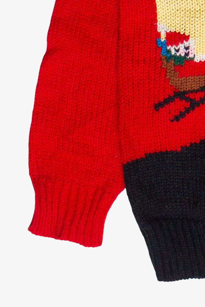 Vintage Messages Santa's Sleigh Knit Christmas Sweater