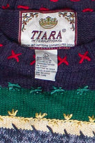 Vintage Embroidered Snowman Patchwork Ugly Christmas Sweater