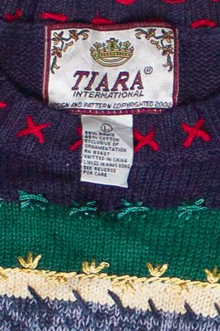 Vintage Embroidered Snowman Patchwork Ugly Christmas Sweater