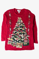 Vintage Red Big Tree Ugly Christmas Sweater (1990s)