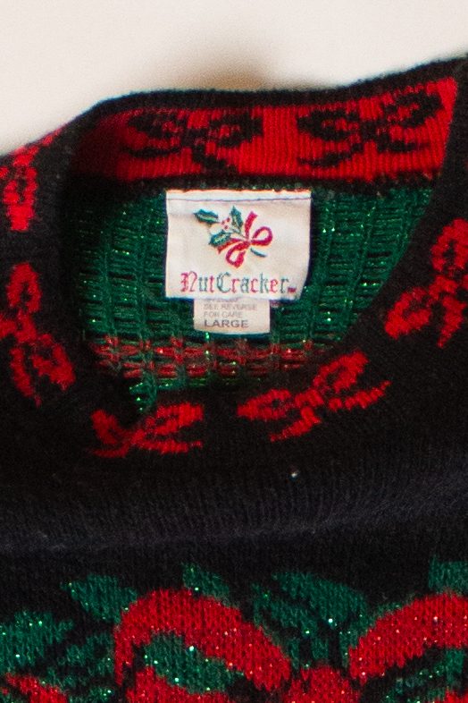 Vintage Wreath And Bear Ugly Christmas Sweater (1990s)
