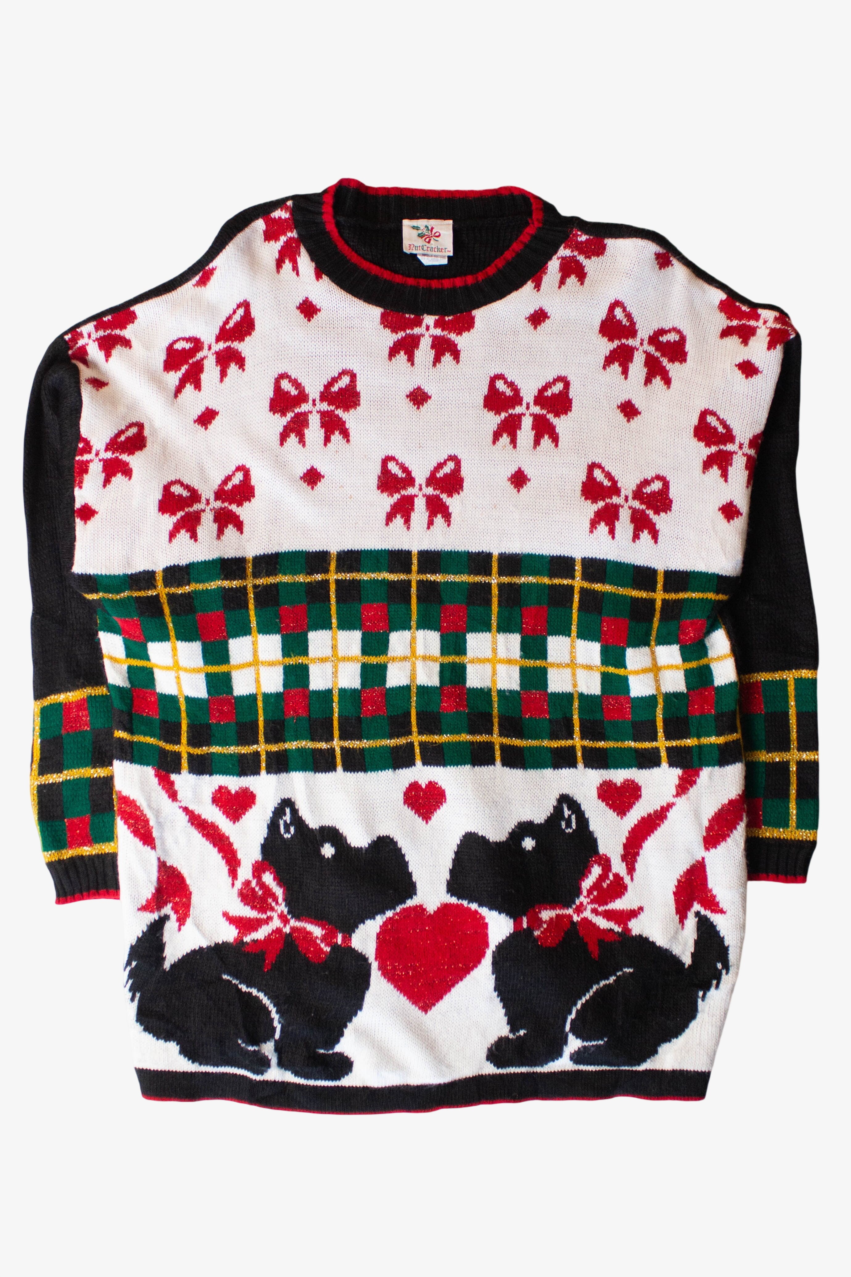 Vintage Dog Bows Ugly Christmas Sweater (1990s)