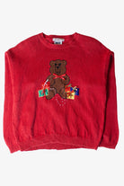 Vintage Red Bear Ugly Christmas Sweater (1994)