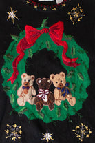 Vintage Bears And Wreath Ugly Christmas Sweater (1990s)