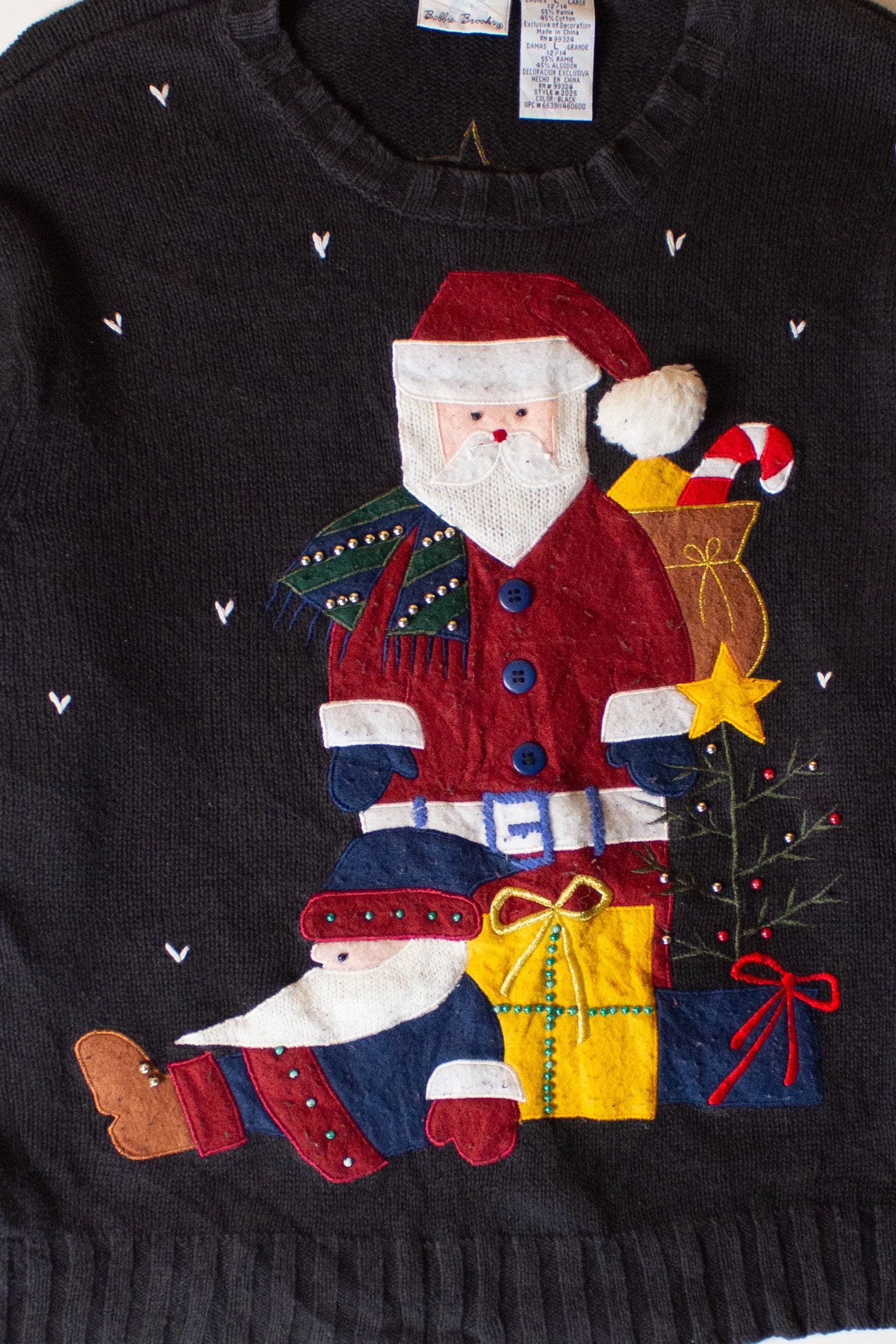 Vintage Big Santa Ugly Christmas Sweater (1990s)