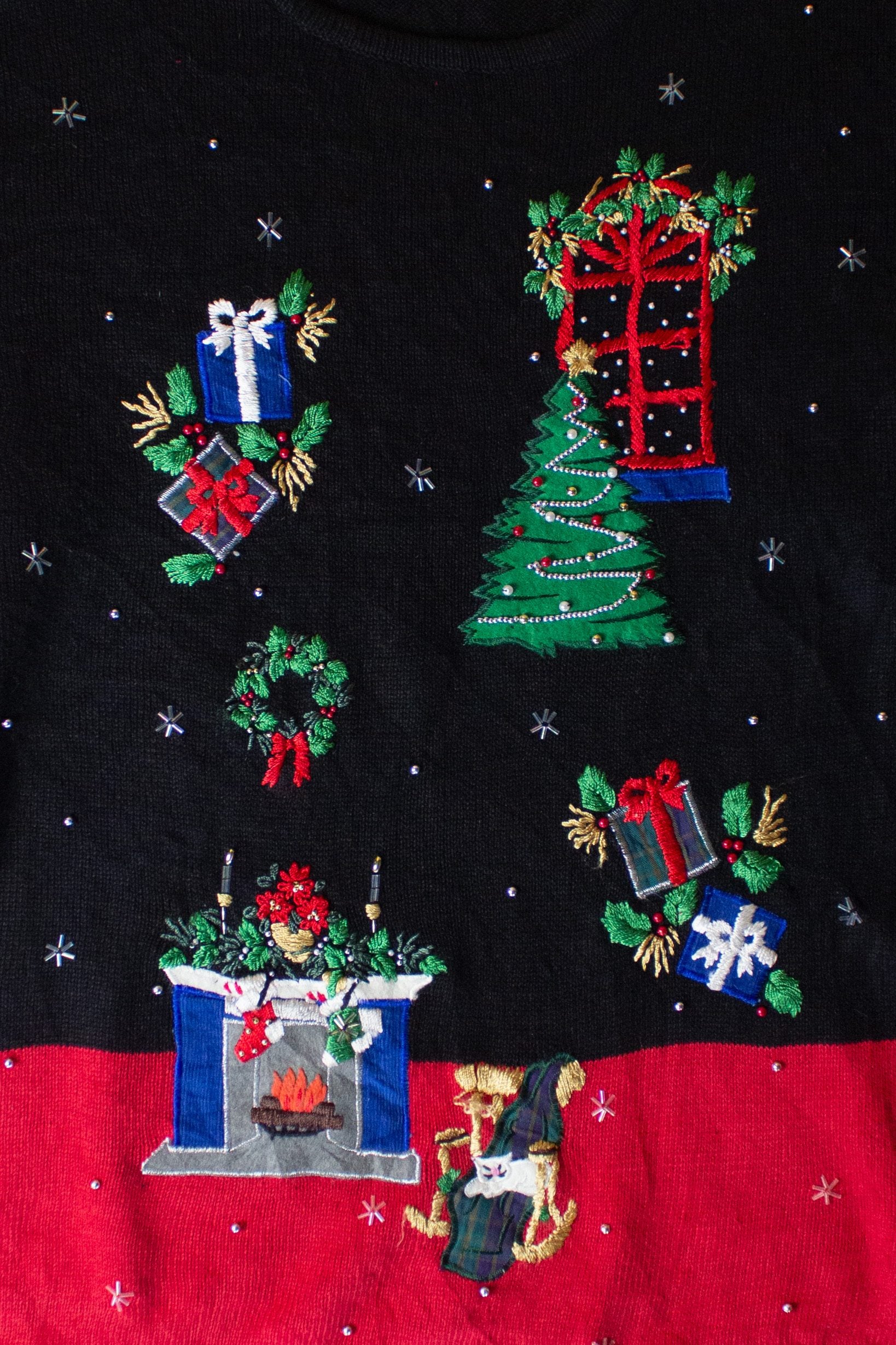 Vintage Holiday Decor Ugly Christmas Sweater (1990s)