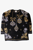 Vintage Black Metallic Ornaments Ugly Christmas Sweater (1990s)
