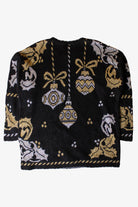 Vintage Black Metallic Ornaments Ugly Christmas Sweater (1990s)