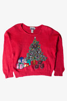 Vintage Marnie West Press Here Christmas Sweater (1990s)