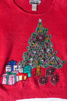 Vintage Marnie West Press Here Christmas Sweater (1990s)