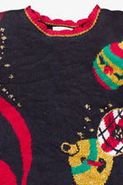 Vintage Ornaments & Ribbon Bow Ugly Christmas Sweater