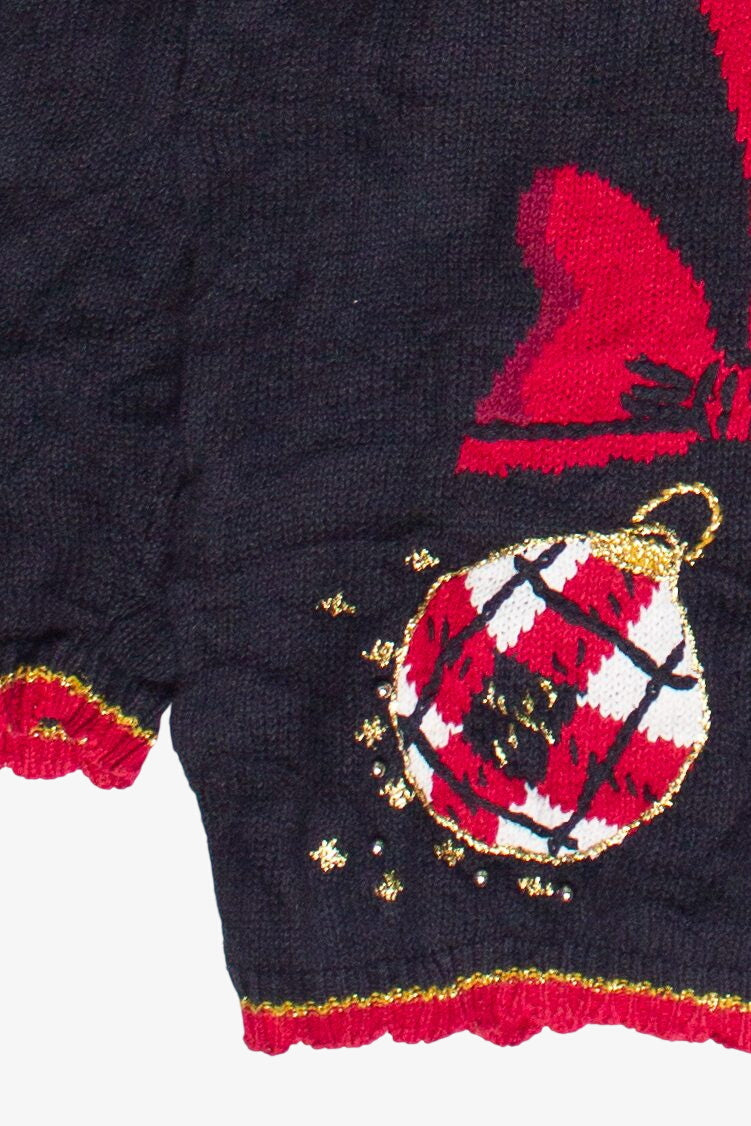 Vintage Ornaments & Ribbon Bow Ugly Christmas Sweater