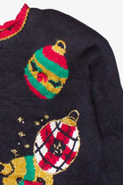 Vintage Ornaments & Ribbon Bow Ugly Christmas Sweater