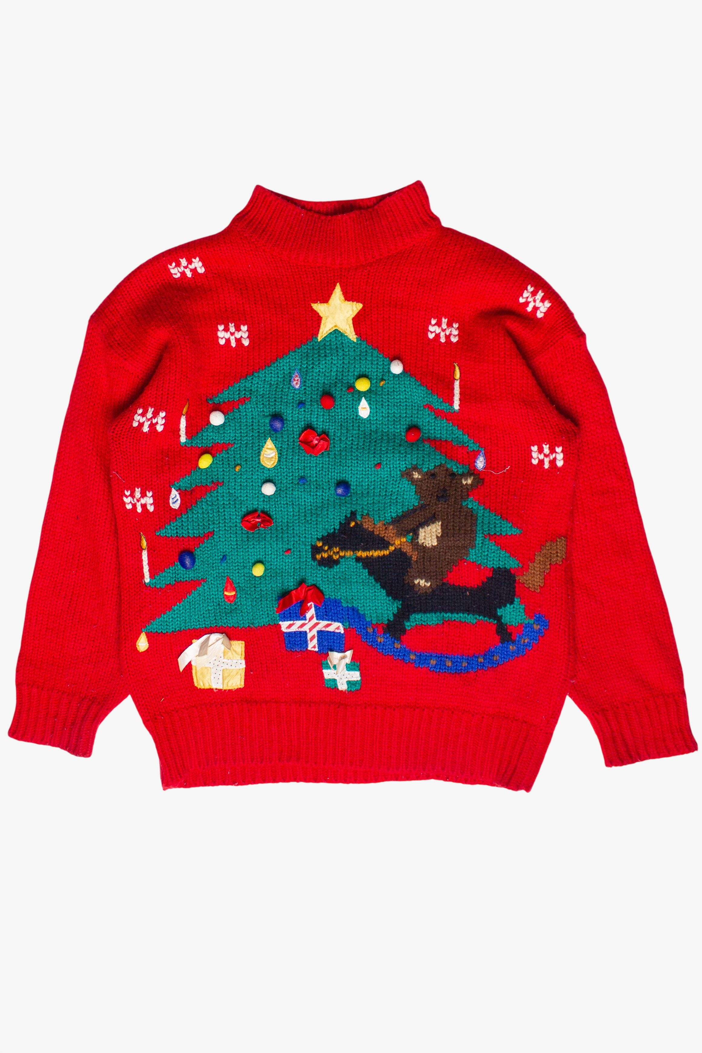Vintage Karen Scott Christmas Toys Turtleneck Ugly Christmas Sweater