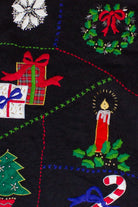 Vintage Ship'N'Shore Beaded Hand Stitched Holiday Icons Ugly Christmas Sweater (1990s)
