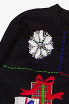 Vintage Ship'N'Shore Beaded Hand Stitched Holiday Icons Ugly Christmas Sweater (1990s)