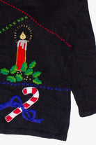 Vintage Ship'N'Shore Beaded Hand Stitched Holiday Icons Ugly Christmas Sweater (1990s)